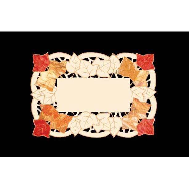 Set of 4 Autumn Elegance Decorative Embroidered Fall Leaf Table