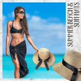 thumbnail image 2 of Beige Packable Upf 50 Wide Brim Straw Hat With Bow, 2 of 4