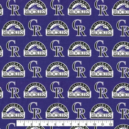 MLB Colorado Rockies 58 100% Cotton Sports Logo Craft Fabric By the Yard Multi-color