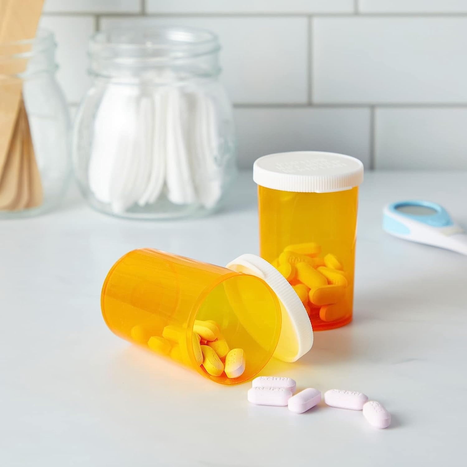 Pharmacy Prescription Vials, Amber Medicine Bottle, 30 Dram Snap Caps, Caps Included, Pack of 280 (Medicine & Pill Container, Pharmacy Bottle, Pharmacy Container, Plastic Container) by Sponix BioRx