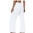 thumbnail image 6 of Taqqpue Cotton Linen Pants for Women Casual Solid Color Elastic Waist Straight Wide Leg Pants Loose Fit Plus Size Trousers with Pockets, 6 of 7