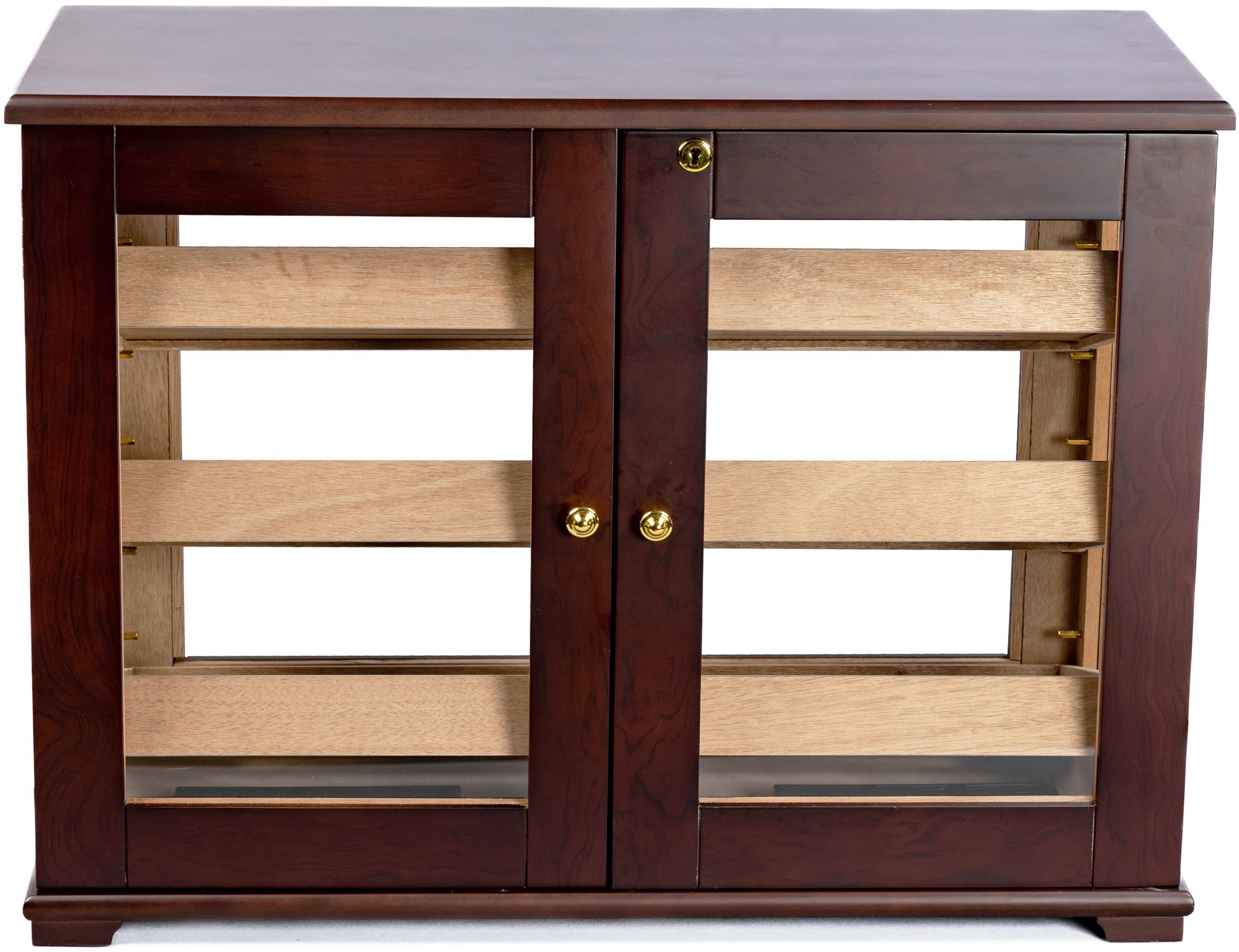 Marciano Countertop Display Cigar Humidor w/ Trays - Dark Mahogany Finish - Capacity: 250