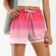 thumbnail image 5 of Pantalones Cortos Largos para las Mujeres, Pantalones Cortos Casuales Impresos de Cintura Alta No Estirable Hechos de Poliéster Transparente Airy para Todo el Uso de Temporada, Pantalones Cortos Casua, 5 of 5