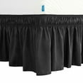 thumbnail image 1 of Subrtex Wrap Around Bed Skirt Elastic Elegant Soft Fabric Ruffled Fade Resistant Replaceable (Twin, Black), 1 of 5