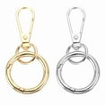 thumbnail image 1 of Uxcell 2.8" Swivel Snap Hooks with Key Rings, 2Pcs Double Opening Metal Lobster Swivel Clasp Clip with O Ring for DIY Crafts Lanyard Making, Gold Tone/Silver Tone, 1 of 6