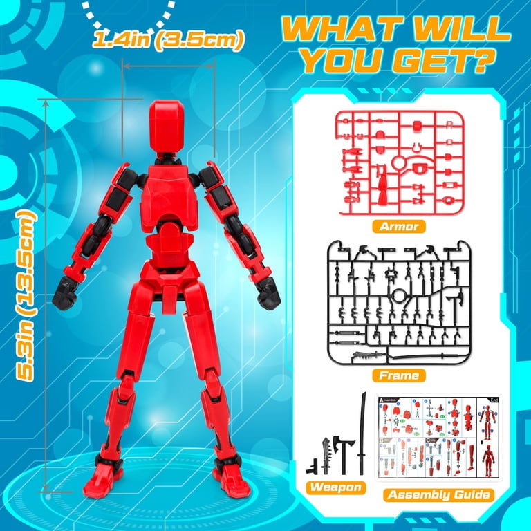 pearoft Kids' Robot Action Figure, Multi-Jointed Movable Toy