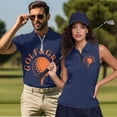 thumbnail image 6 of Pzuqiu Golf Ball Couple Matching Outfit Mens Golf Shirts Short Sleeve Casual Workout Cool 1/4 Zip Up Shirt and Womens Golf Shirts Collared Sleeveless Quick Dry Sports Tops Size S, 6 of 8