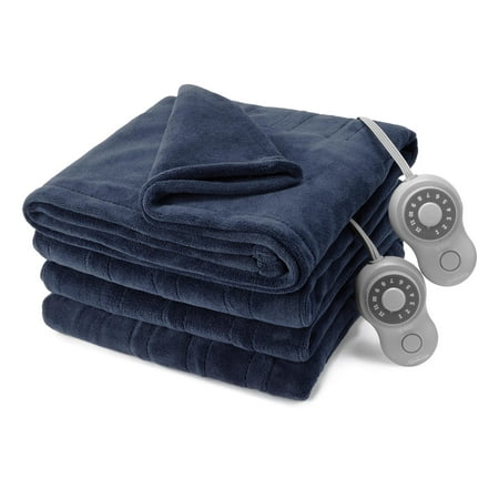Sunbeam King Blanket Poseidon Microplush  12 Heat Settings  12-Hour Auto Shut-Off  Electric Heated Blanket with Controller  90  x 84