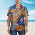 thumbnail image 2 of Sigee Colorful Dot Art Fish for Men’s Casual Beach Summer Shirts Funky Hawaiian Shirt for Men Hawaiian Shirts,3X-Large, 2 of 7