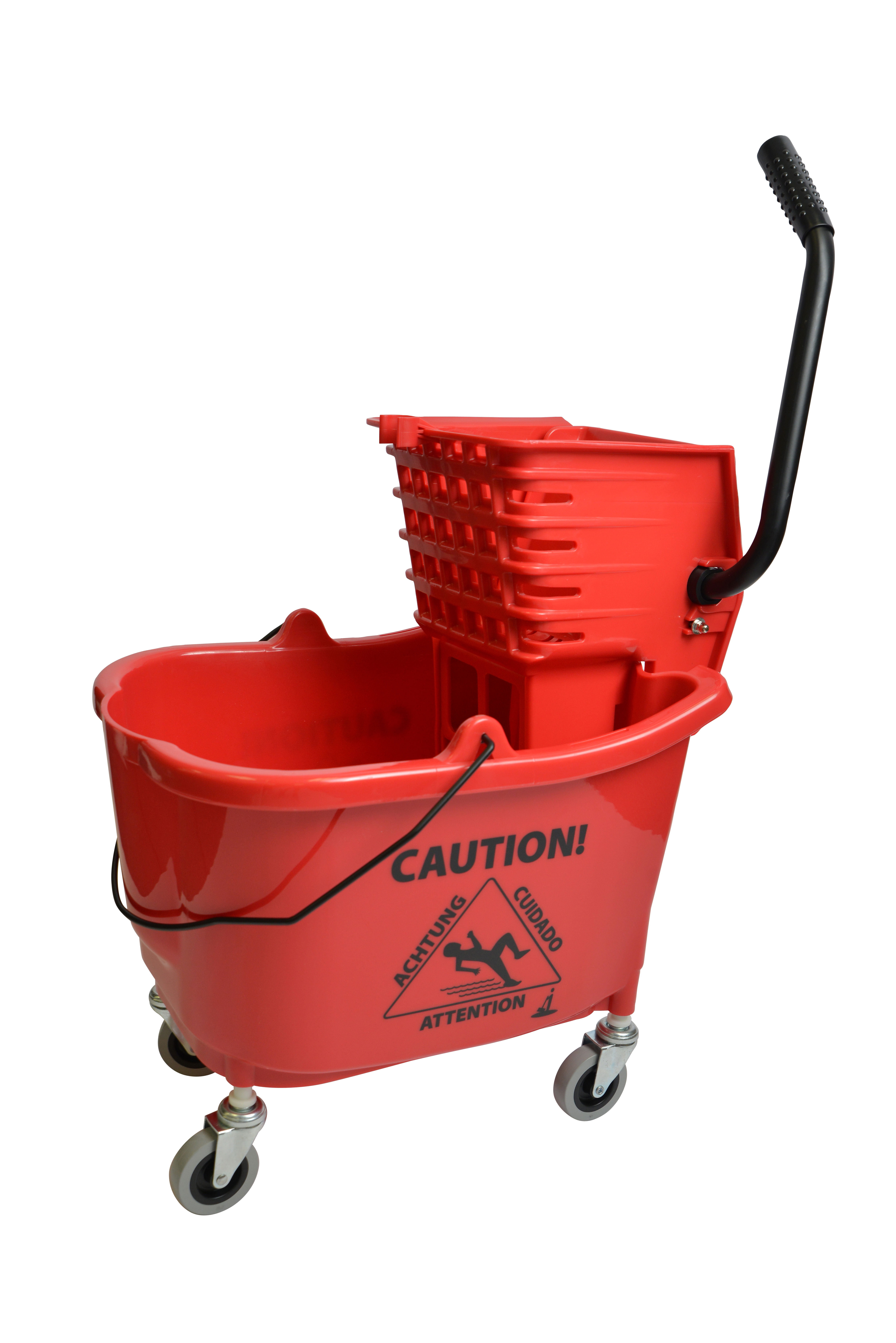 Plastic MOP Bucket With Wringer for sale online Rubbermaid Commercial Products WaveBrake 35 Qt 