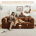 thumbnail image 5 of Timbernest 78.8" Folding Sofa Bed Convertible Sleeper Sofa Corduroy Loveseat Boneless Modular Sectional Sofa for Living Room, Brown, 5 of 14