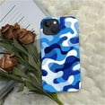 thumbnail image 6 of FKBRCL4U Compatible with iPhone 15 Matte Case, Abstract Blue White Camouflage Pattern for Girl Full Body Design Soft Silicone Drop Shock Scratch Protection for iPhone 15, 6 of 7
