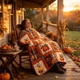 thumbnail image 6 of Dpityserensio Fall Pumpkin Maple Plaid Flannel Quilted Throw Blanket Sofa Bed Decor, 6 of 9
