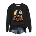 thumbnail image 2 of Jsaierl Women's Halloween Sweatshirts Plus Size Pumpkin Ghost Graphic Sweatshirt Work Crewneck T-shirt Long Sleeve Dressy Casual Pullover Tops Halloween Clothes, 2 of 6