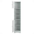 thumbnail image 6 of Aukfa Corner Wood Cabinet Tall Bathroom Storage Cabinet with Two Doors and Adjustable Shelves, Gray, 6 of 8