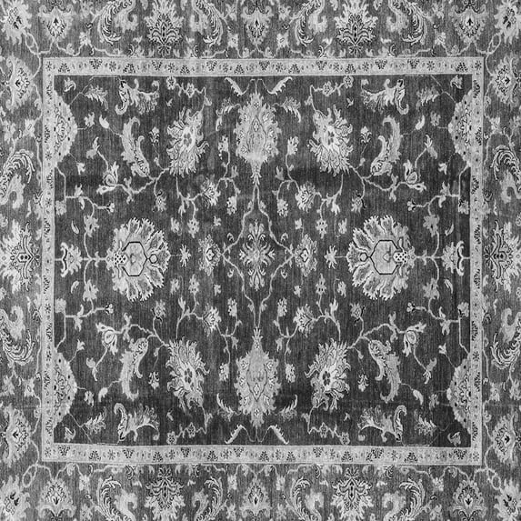 Ahgly Company Indoor Square Abstract Gray Modern Area Rugs, 4' Square