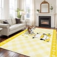 thumbnail image 3 of Lemon Gnomes 5'x8' Area Rug for Living Room, Summer Botanical Fruit Leaf Yellow Lattices Washable Non-Slip Rugs for Bedroom Nursery Dining Room, Low-Pile Kitchen Carpet Large Entryway Rugs, 3 of 9