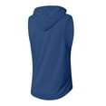 thumbnail image 4 of Men's Workout Hooded Tank Tops Sleeveless Gym Tank Top Hoodie Men Bodybuilding Muscle Cut Off Vest Navy L, 4 of 5