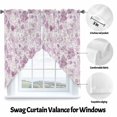 thumbnail image 3 of Swag Curtain Valances Maple Tree Pine Swag Valances for Kitchen Windows Watercolor Plants Purple Short Topper Curtains Valance Tier Pair for Kitchen Bedroom Living Room Bathroom 28"x36", 3 of 8