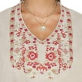 thumbnail image 3 of Women's Boho Embroidered Tops 3/4 Sleeve Mexican Peasant Shirts Bohemian Loose Tunic Blouses, 3 of 5