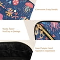 thumbnail image 5 of FORMRS Makeup Bag Travel Cosmetic Organizer for Women Fold Flat Zipper Pouch with Handle, Pink Jellyfish, 5 of 8