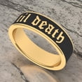 thumbnail image 3 of 6mm Wide Til Death Black Enamel Band Ring, Til Death Ring for Men and Women, Gift for Couple, Promise Ring - 925 Silver, 3 of 5