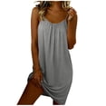 thumbnail image 3 of Jinhong Womens Lightweight Nightgown Spaghetti Strap Sleepwear Sleeveless Scoop Neck Cami Sleep Dress Fashion Flowy Nightdress Loungewear Gray,L, 3 of 7