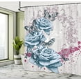 Ambesonne Flower Shower Curtain, Grunge Composition Roses Art, 69"Wx84