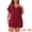 Burgundy, variant on Women's Plus Soft Short Sleeve Soft Button Down Nightgown 2X Pink