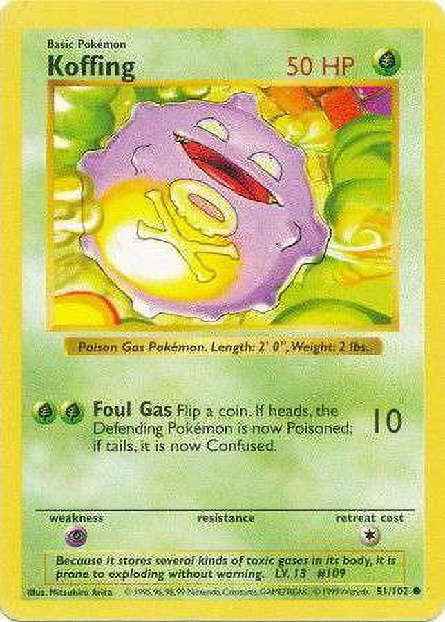 Pokemon Base Set Common Koffing #51 (Shadowless)