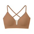thumbnail image 5 of Wireless Seamless Jelly Bra for Women JIANLAI Women's Wirefree V Neck Seamless Everyday Bra, Adjustable Thin Straps Padded Invisible Basic Bralette, 5 of 5