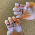 thumbnail image 1 of Press on Nails con Diseño Cute Press on Nails Longitud Mediana Negro, 1 of 5