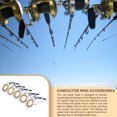 thumbnail image 3 of Soidarity Paquete de 5 puntas de ojo de guía de caña de pescar universal anillos de guía de línea de acero inoxidable accesorios de aparejos de pesca Pescar Oro plateado Talla 9 Soidarity OD027379-15, 3 of 5