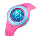 thumbnail image 4 of Niños Reloj digital Cronómetro Niños Impermeable Dial redondo Reloj de pulsera con alarma deportiva Retroiluminación LED Inevent EL4552-04, 4 of 7