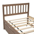 thumbnail image 5 of Miniyam Wood Twin Size Bed with Trundle & Headboard for Kids and Teens, Walnut, 5 of 7