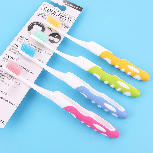 Paquete de 2 cepillos de dientes portátiles plegables para viajes, cepillos de dientes portátiles para adultos, de pelo suave
