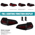 thumbnail image 6 of Spec-D Tuning Jet Black Housing Red LED Bar Tail Lights Compatible with 2015-2017 Volkswagen Golf GTI Models, Left + Right Pair Assembly, 6 of 6