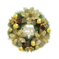 thumbnail image 2 of SCNOR Gold Christmas Wreath 13 Inch, Reusable Plastic Xmas Door Hanging Decor, Festive Holiday Front Door Decoration for Indoor Home, 2 of 6