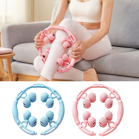 Anti-Cellulite Leg Massage Roller, Circular Massager for Muscle Recovery, Lymphatic Drainage, Deep Tissue Massage Tool with 16 Rollers