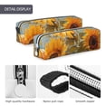 thumbnail image 4 of Cauagu Sunflower Field Art Print Leather Pencil Pen Case - Stationery Bag Portable Stationery Bag Big Capacity Pencil Pouch Cosmetic Organizer Bag for Men & Women, 4 of 7