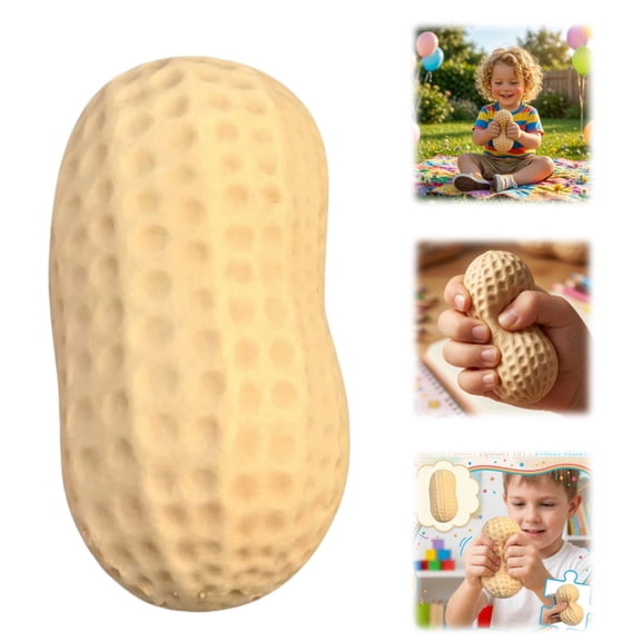 Peanut Stress Ball Crunchy & Crispy Sensory Squeeze Ball with Buttery-Soft Feel, ASMR Fidget Tool for Adults Anxiety Relief 1PC