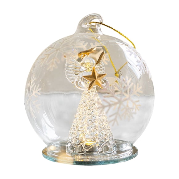 Tabletop Decoration Glass Night Light Christmas Tabletop Decor with Warm Glow Ambient Light for Home Desk & Window Display Tabletop Decoration