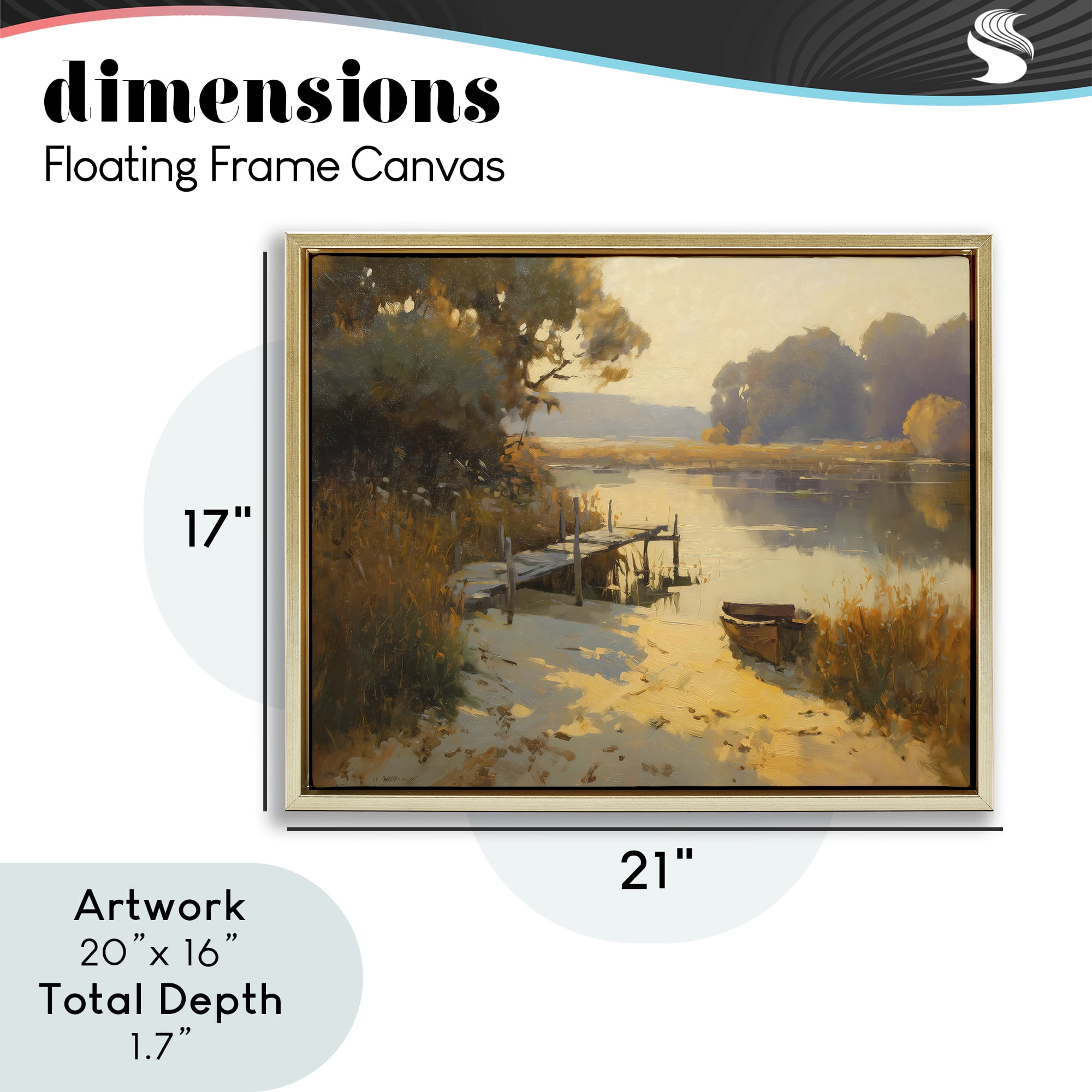 Golden Hour in Autumn Gold Framed Floater Canvas Wall Art, design by Arlington Prints
