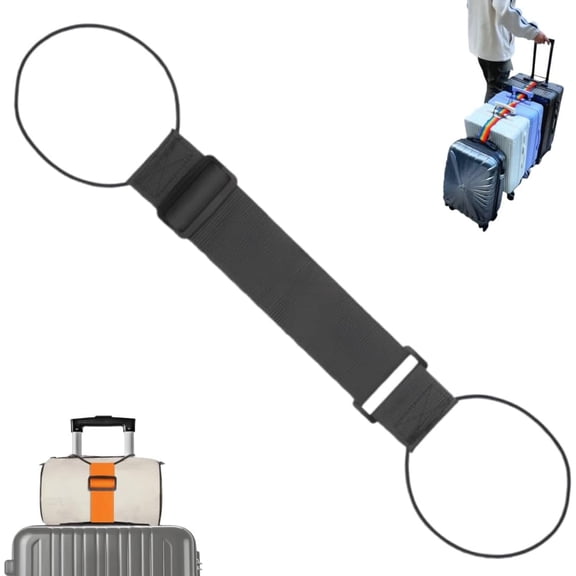 Multi Use Strong Adjustable Luggage Connector Straps, Secure Stacking Straps for Suitcases & Carry-Ons, Hands-Free Travel Elastic Belt with Buckle, Waterproof & Wear-Resistant