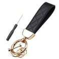 thumbnail image 1 of Leather Car Keychain, Universal Key Fob Keychain Leather Key Chain Holder for Men and Women,black, 1 of 5