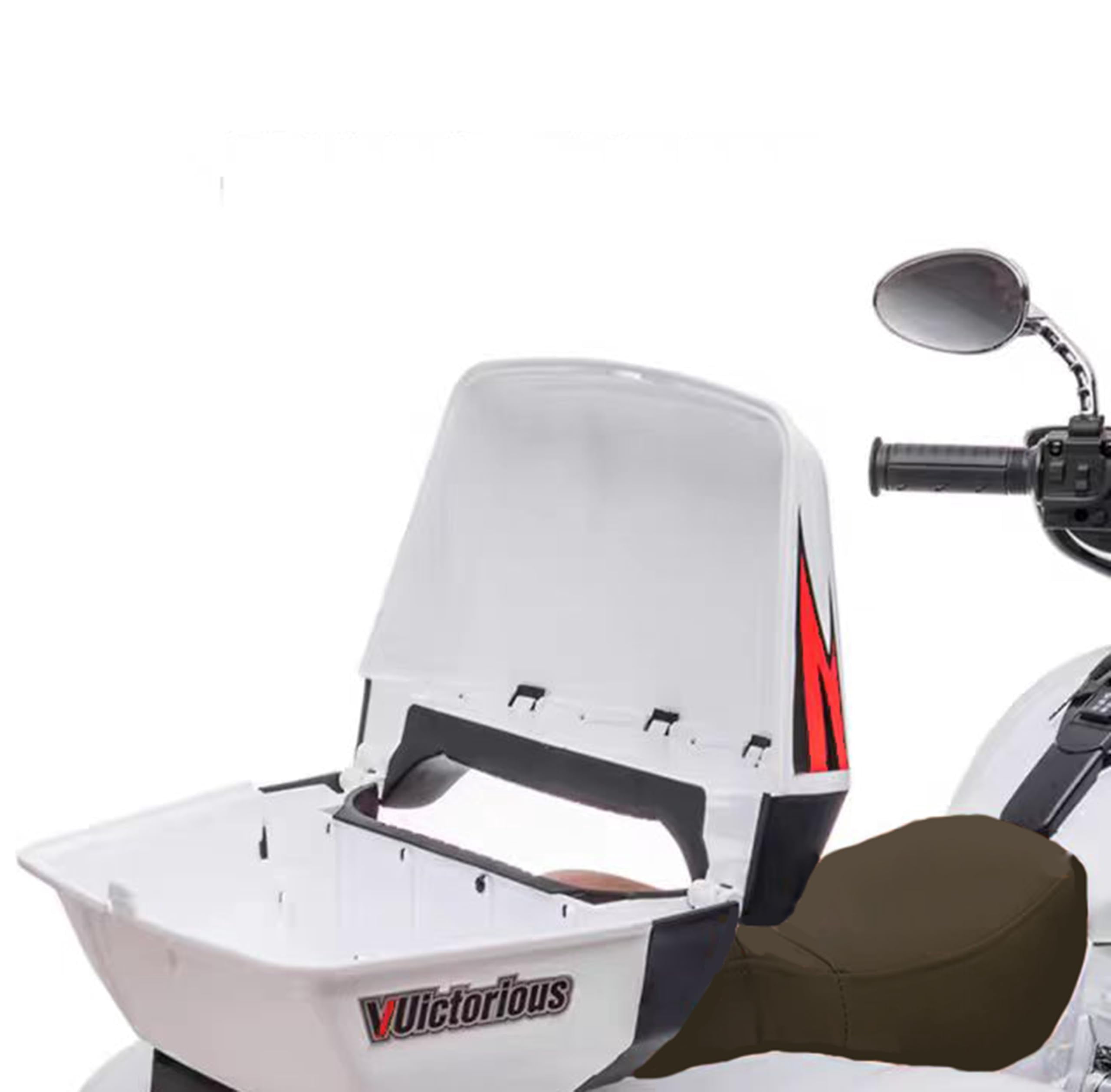 HTW12V Kids Electric Motorcycle w/LED Lights, Music, Storage Trunk & Soft PU Seat – Battery-Powered Ride-On Toy for Ages 3-6