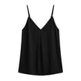 thumbnail image 4 of Jaunzuar Tank Tops for Women Linen V Neck Summer Camisole Tops Breathable Pleated Sleeveless Tops, S-2XL, 4 of 8