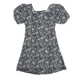 thumbnail image 2 of Vestido floral de una línea,Vestido floral de mujer Vestido floral corto de mujer Vestido floral de cintura alta Artesanía excepcional, 2 of 8