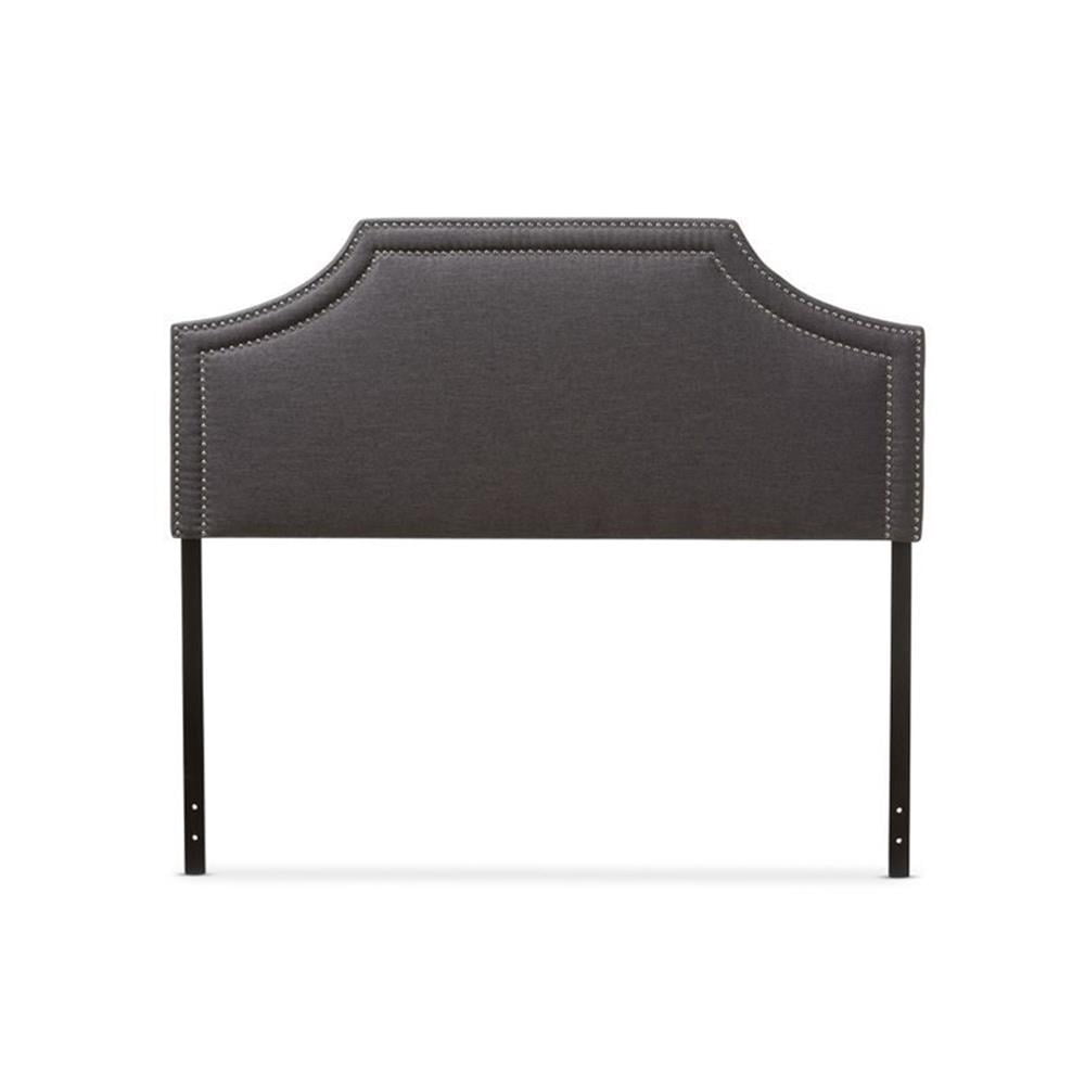 Bowery Hill Fabric Upholstered Queen Headboard with Wood Frame in Gray