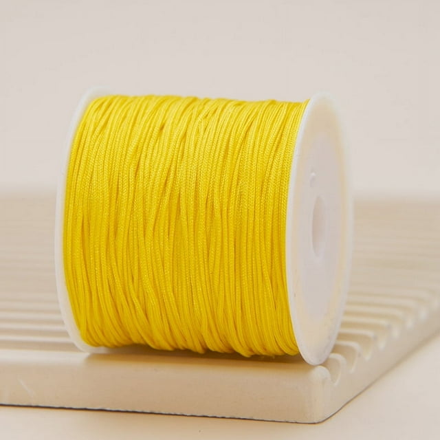 Granjero Gordo Cuerda de nailon para pulseras, cuerda de seda de ratán satinado, pulseras tejidas, fabricación de llaveros - Amarillo
